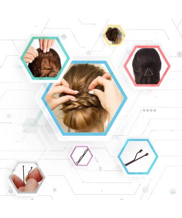 Brown & Blonde Hair Pins Set - 100 Pcs Bobby Pins & 120 Hair Bands for Bun Hairstyles - Buy Online on GoSupps.com