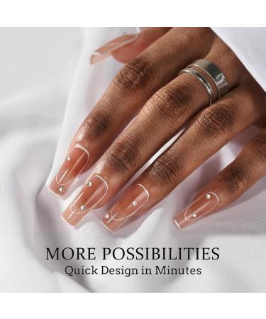 BTArtbox XCOATTIPS French Tip Nails - Long Square Press On Nails | 5 Stunning Styles Soft Gel & Acrylic Nail Extensions for DIY Nail Art - Buy Online on GoSupps.com