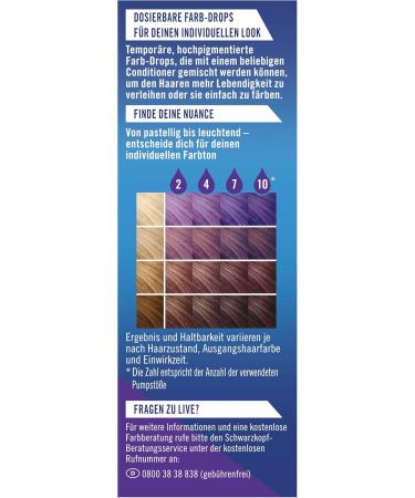  LIVE Schwarzkopf Live Color Drops Orchid Purple (30ml) Dosable Color Drops for a Custom Look Dye Mix with Conditioner Temporary Hair Dye Lasts Up to 12 Washes - Buy Online on GoSupps.com