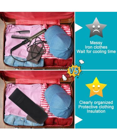 2-Piece Heat Resistant Flat Iron Holder Set with Silicone Travel Mat - Curling Iron Organizer Bag for Daily Use - Buy Online on GoSupps.com