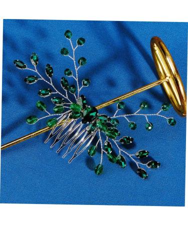 Didiseaon Green Hair Comb for Girls Formal Hair Accessories for Women Bridal Hair Clips Rhinestone Hair Combs Hair Accessories for Girls Hair Topper Bride Crystal Simple Decorate - Buy Online on GoSupps.com