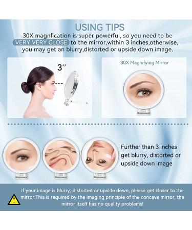 Beauty Planet 30X Handheld Magnifying Mirror with Handle for Travel | Double-Sided 30X/1X Magnification for Makeup and Grooming | Portable Hand Mirror for Eyes - 5 IN - Buy Online on GoSupps.com