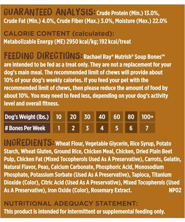 Rachael Ray Nutrish Soup Bones Chicken & Veggies Dog Treat Chews 11 Count - Long Lasting Chew, Pack of 1 - Buy Online on GoSupps.com