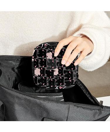 Sweet Black Cat Women's Floor Storage Bag | Portable Menstrual Cup & Tampon Holder for Teens | Multicolored Period Bag - Buy Online on GoSupps.com