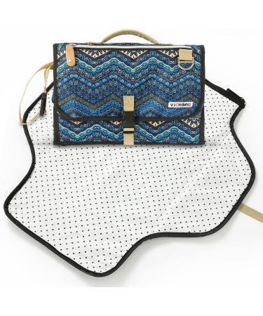Baby Waterproof Changing Mat Portable Nappy Changing Mat Foldable Cushioned Travel Change Mat for Infants Toddler Newborns blue 54 x 97 - Buy Online on GoSupps.com