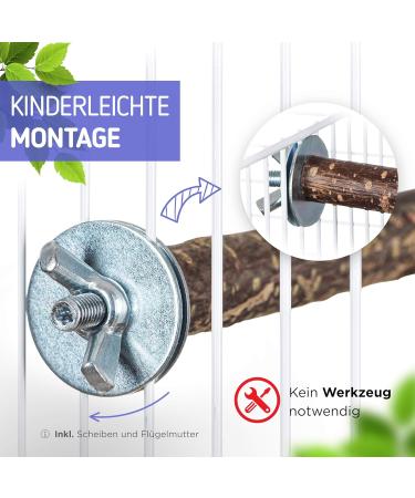 Vogelgaleria Natural Wood Poles for Birds | Budgie Nymphic Canary Agapornid Accessories | Essential Bird Cage Supplies - Buy Online on GoSupps.com