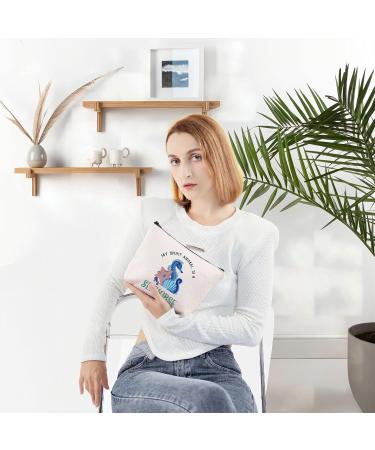 LEVLO Funny Seahorse Cosmetic Bag - Perfect Gift for Seahorse Lovers & Spirit Enthusiasts | International Shipping - Buy Online on GoSupps.com