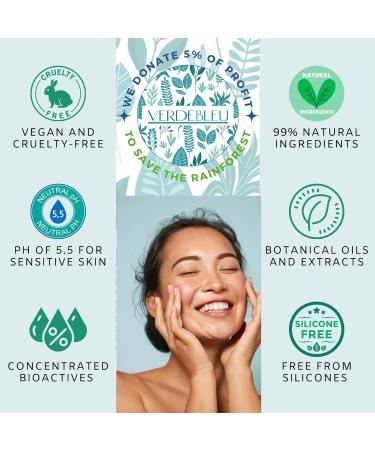 Verdebleu - 99% Natural - Facial Moisture Cream - Rosehip Green Tea Lavender. Face Moisturiser to Soothe Nourish and Hydrate Dry Skin. pH 5.5 Sensitive Skin. 100 g. - Buy Online on GoSupps.com