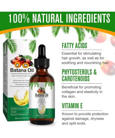 Batana Oil for Hair Growth 60ML Natural Batana Oil to Prevent Hair Loss Eliminates Split Ends Promote Hair Wellness Enhances Hair & Skin Radiance for Men & Women - Buy Online on GoSupps.com