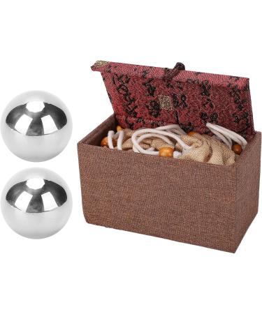2-Piece 50mm Solid 304 Stainless Steel Hand Balls for Rehabilitation & Fitness - Massager for Effective Exercise - Buy Online on GoSupps.com
