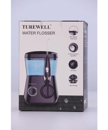 Buy Turewell Electric Mouth Shower IPX7 Waterproof Oral Irrigator with 10 Pressure Levels & 8 Nozzles | 600ml Interdental Cleaner for Home (Black) - Fast International Shipping - Buy Online on GoSupps.com
