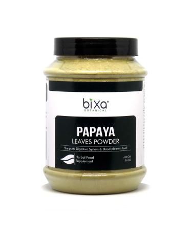 bixa BOTANICAL Papaya Leaf Powder (Carica Papaya) | Ayurvedic Herb for Digestion & Increasing platelets Herbal Supplement (1 Pound / 16Oz)