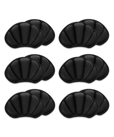 Sibba 6 Pairs Heel Cushion Inserts Self-Adhesive Heel Grips Shoe Pads Comfort Thick Back Insoles No-Slip Anti-Blister Foot Care Protectors for Women Men (Black)