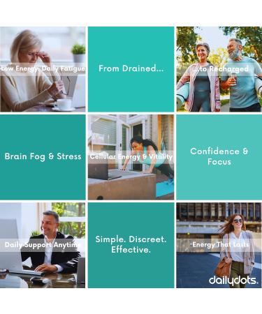 Daily Dots NAD+ Patches | Energy Healthy Aging & Wellness Support | 12 Active Blends incl. Nicotinamide & CoQ10 | Time Release Patch | for Men & Women (60 Patches) - Buy Online on GoSupps.com