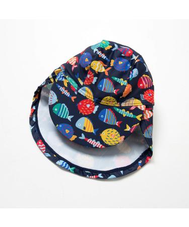 Baby Boys Sunsuit UPF 50+ Sun Protection One Piece Swimwear Set with Sun Hat - Colorful Fish 12-18 Months - Buy Online on GoSupps.com