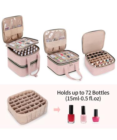 YARWO Nail Polish Organizer Case - Holds 72 Bottles - Dusty Rose - Detachable Storage Bag - for Nail Polishes and Nail Art Tools - Bag Only Patent Pending - Buy Online on GoSupps.com