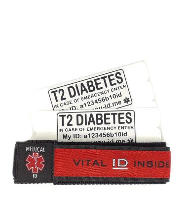 Diabetes bracelets type 2 Diabetic bracelet type 2 Diabetic kit bag essential Diabetes ID Bracelets Diabetic wristbands type 2 for FAST Awareness Medical ID for Men Women Child Adult Teen Red