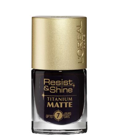 L 'Oreal Resist & Shine Titanium Matte Nail Polish 502 Burgundy Black