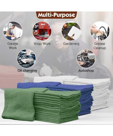 Nabob 100% Cotton Auto Mechanic Shop Towels 25 Pack - Commercial Grade, Size 14x14, White - Ideal for Car Shops and Garages - Buy Online on GoSupps.com