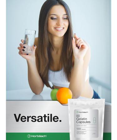 Empty Capsules Size 00 | 1000 Clear Gelatin Capsules | Resealable Bag | Non-GMO Gluten Free | By Horbaach - Buy Online on GoSupps.com