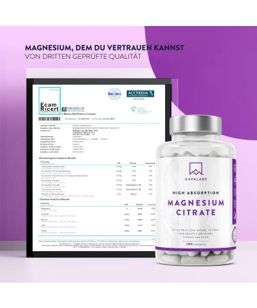 High-Dose Magnesium Citrate Capsules 2231mg - 180 Vegan Capsules for Optimal Absorption | Tri-Magnesium Citrate Powder 357mg Daily Dose - Buy Online on GoSupps.com