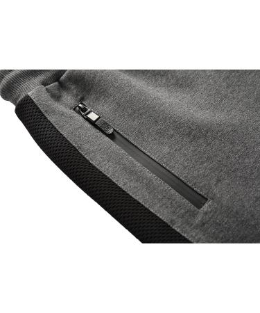 Tansozer Men's Grey Athletic Shorts with Zip Pockets - Size Small - Buy Online on GoSupps.com