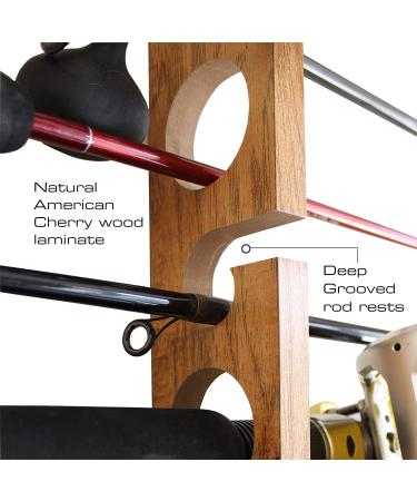 Rush Creek Creations 11-Rod Wall/Garage Fishing Rod Storage Rack - American Cherry Laminate - Buy Online on GoSupps.com