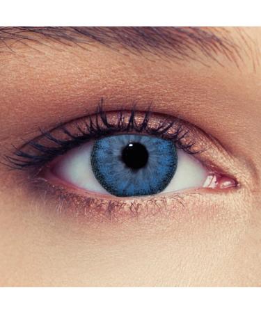 Design lens light blue contact lenses 1 pair (2 pieces) soft lentils natural effect colored monthly lenses without strength (Sky Blue)