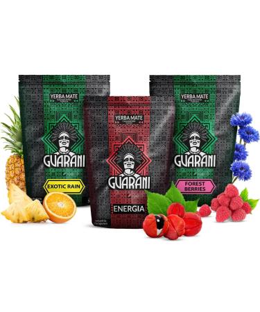 Yerba mate set Guarani 3x500g - Guarana fruits de la for t fruits exotiques | Yerba mate du Paraguay | Caf ine naturelle