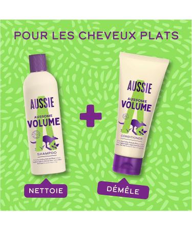 Aussie Aussome Volume Shampoo Vegan Adds Volume and Nourishes Flat and Fine Hair 300 ml - Buy Online on GoSupps.com