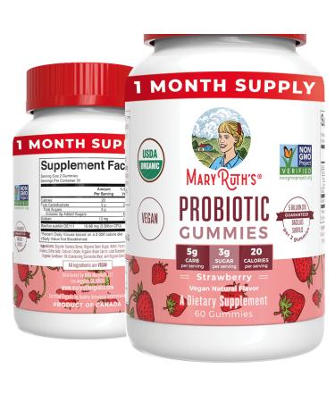 MaryRuth Organics Probiotic | USDA Organic Probiotic Gummies | Probiotic Digestive Support | Immune Support | Digestive & Gut Health Supplement | Vegan | Non-GMO | Gluten Free | 60 Count Adults - Buy Online on GoSupps.com