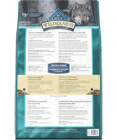 Blue Buffalo Wilderness More Meat & Wholesome Grains Natural Dry Dog Food Large Breed Salmon 24lb Large Breed Salmon More Meat Wholesome Grains - Buy Online on GoSupps.com
