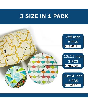 ZENDX Beeswax Wrap Assorted 10 Pack - Eco-Friendly Reusable Food Wrap (5S 3M 2L) - Plastic & Silicone Free Beeswax Wraps for Food Storage - Buy Online on GoSupps.com