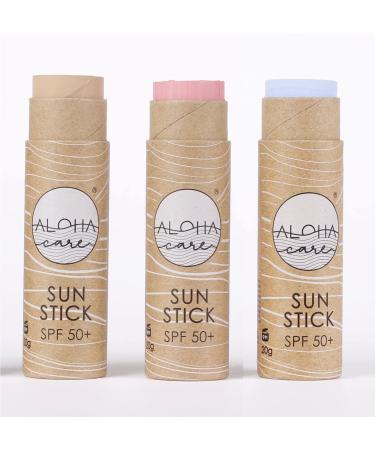 Aloha Sun Stick SPF 50+ (3-pack) Sunscreen Stick Sun Block Stick for Face Sunscreen SPF 50 for Surfing Great Sun Cream for Kids & Outdoor Sports Sunscreen Plastic Free Packaging 20g - Buy Online on GoSupps.com