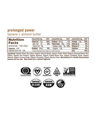 GoMacro Organic Vegan Protein Bars - Banana & Almond Butter (12-Pack) | 1.9 oz Each - Buy Online on GoSupps.com
