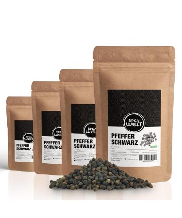 Buy Spicy World Black Pepper Whole - Premium 1kg Black Peppercorns for Mill - Fresh Unground Spices for International Shipping - Buy Online on GoSupps.com