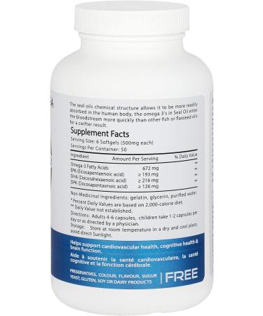 Natur Arctic Omega Harp Seal Oil Omega 3 Capsules Canadian Omega 3 Fatty Acids Supplements 500mg 120 Softgels (2) - Buy Online on GoSupps.com