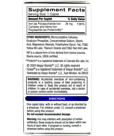 Feosol Bifera Iron Caplets Complete 30 ea - Buy Online on GoSupps.com