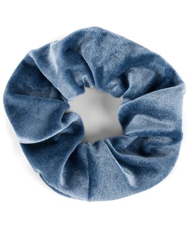 styleBREAKER ladies velvet hair tie plain shiny elastic scrunchie ponytail holder hairband 04027030 colour: dove blue