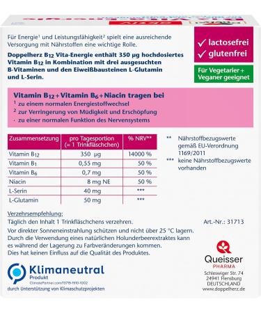 Doppelherz B12 Vita-Energie - High-Dose Vegan Vitamin B12 (350 g) - 30 Ampoules for Energy & Health - Buy Online on GoSupps.com