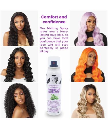 Melting Spray for Lace Wigs 3.4 FL oz. Long Lasting & Strong Hold Lace Melting Spray for Wigs with Ear Protector Band & Comb Waterproof & Fast Dry Lace Melting Spray for Glueless Wigs - Buy Online on GoSupps.com