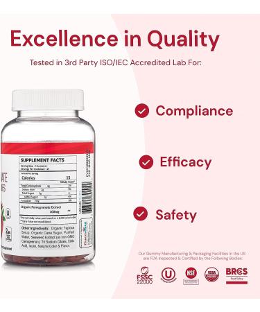 Pharmvista Pomegranate Fiber Gummies 100mg - Gluten-Free Vegan Supplement | Rich in Dietary Fiber - 90 Gummies - Buy Online on GoSupps.com