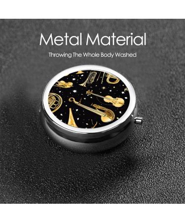 Musical Instruments Mini Round Pill Box | 3 Compartment Travel Organizer | Portable Medicine Case for Home & Office - Buy Online on GoSupps.com