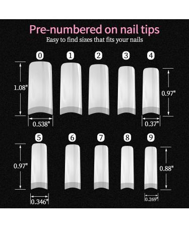 Acrylic Nail Tips 500pcs French False Nails with Clipper & Storage Case - Ideal for Nail Art Salon & Home DIY | 10 Sizes - Buy Online on GoSupps.com