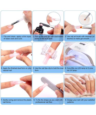 120-Piece Nail Shapes Set for Polygel Nails - Dual-Ended Brush Nail Tips & Files - International Shipping Available - Buy Online on GoSupps.com