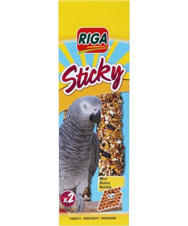Riga Sticky Sticks for Parrots - Honey & Grain Mixture - 140g (2 Sticks) - Premium Bird Treats International Shipping - Buy Online on GoSupps.com