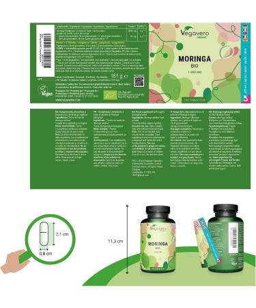 Organic Moringa Oleifera Tablets 2000mg Vegavero | Pure Moringa Powder from Sri Lanka | Non-GMO | 180 Tablets - Buy Online on GoSupps.com