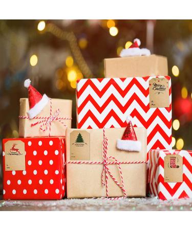 Christmas Gift Tag Stickers - 80 Pcs Decorative Self Adhesive Labels - Easy Write & Peel - Dispenser Box Included - 2 x 3 Inch - Buy Online on GoSupps.com