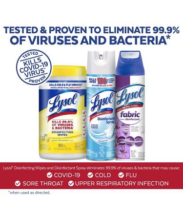 Lysol 4x80ct Canisters + 2+1 Crisp Linen & Lavender Disinfection Regime Bundle - Disinfectant Spray & Wipes - Buy Online on GoSupps.com
