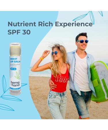 Organic Vanilla Hemp Lip Balm SPF 30 | Beeswax & Coconut Oil | 2-Pack | Hemp and Hand - Buy Online on GoSupps.com